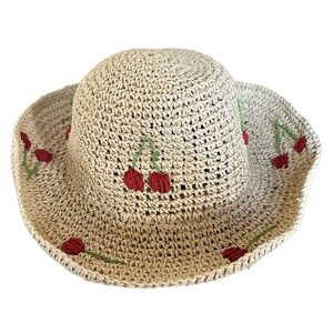 🆕 Vince Camuto Cherry Straw Sun Hat